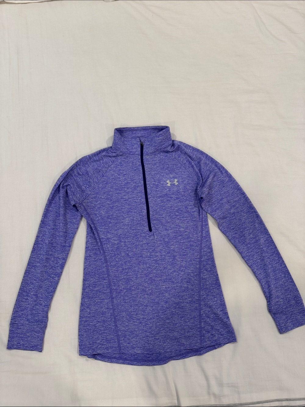 Under Armour Purple Heather Long Sleeve 1/4 Zip Athletic Top
